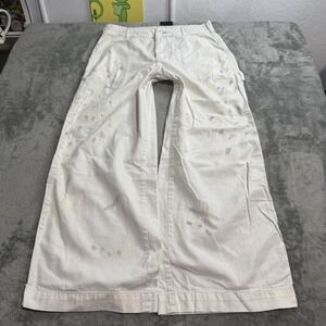 Women's White Wide-Leg Painter Pants